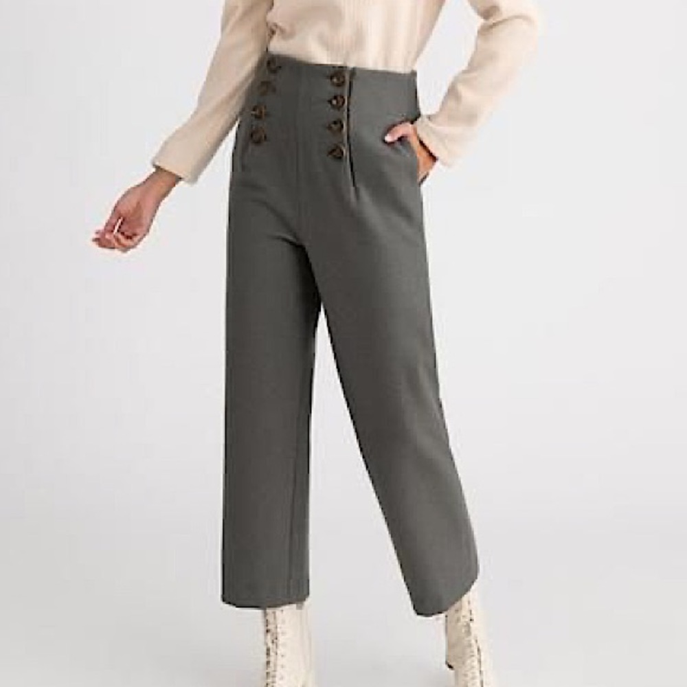 Petite Studio Gretel Wool Pants- Dusk in Grey
